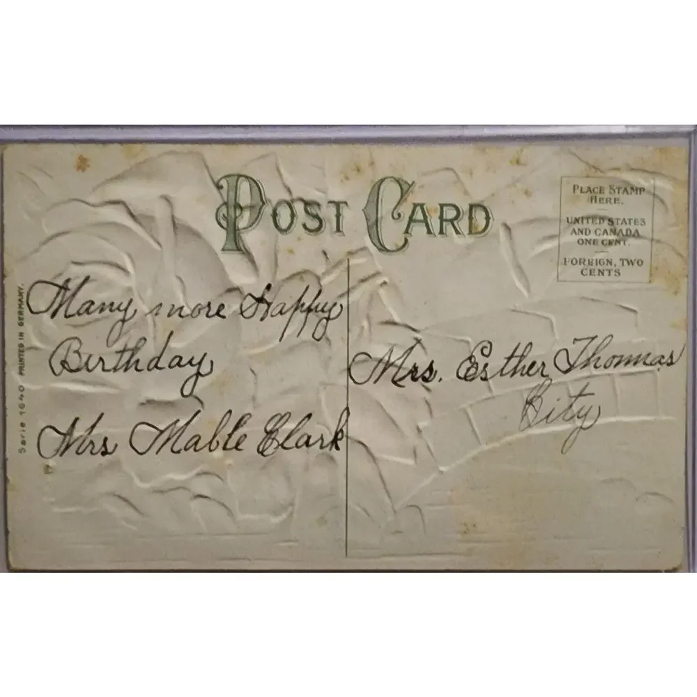 Lot Of Four Vintage Antique Embossed Postcards Flowers Birthday
